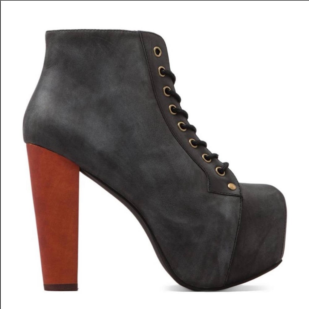 Used Black Distressed Leather JC Lita Size 8